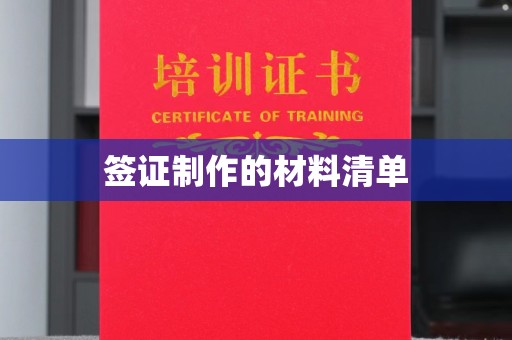 昌宁签证制作的材料清单